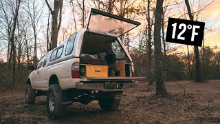 The Coldest Night In The Tacoma Truck Bed Camper Yet!