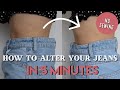 HOW TO ALTER YOUR JEANS IN 5 MINUTES - no sewing, Tik tok viral hack