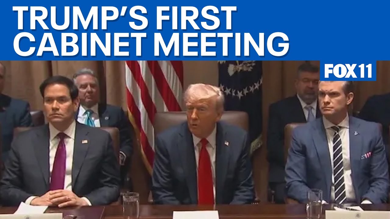 Trump holds first cabinet meeting of second term - YouTube