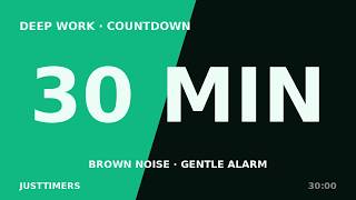 30 Minute Timer — Brown Noise — Diagonal Sweep (Countdown with Alarm)