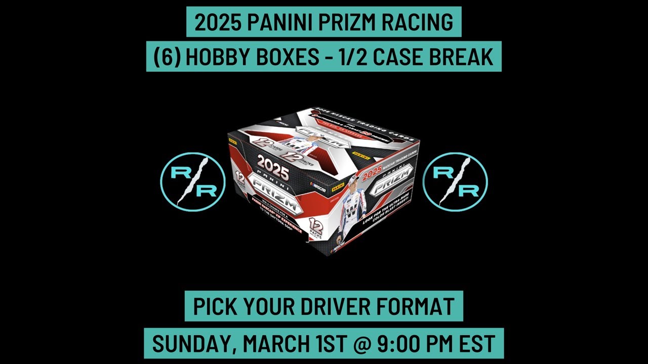 2025 Panini Prizm Racing 6 Hobby Box 1/2 Case Break Sunday 3/1 @ 9:00 PM EST