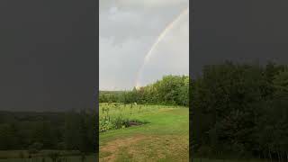 rainbow after rain in Quebec Canada 🇨🇦