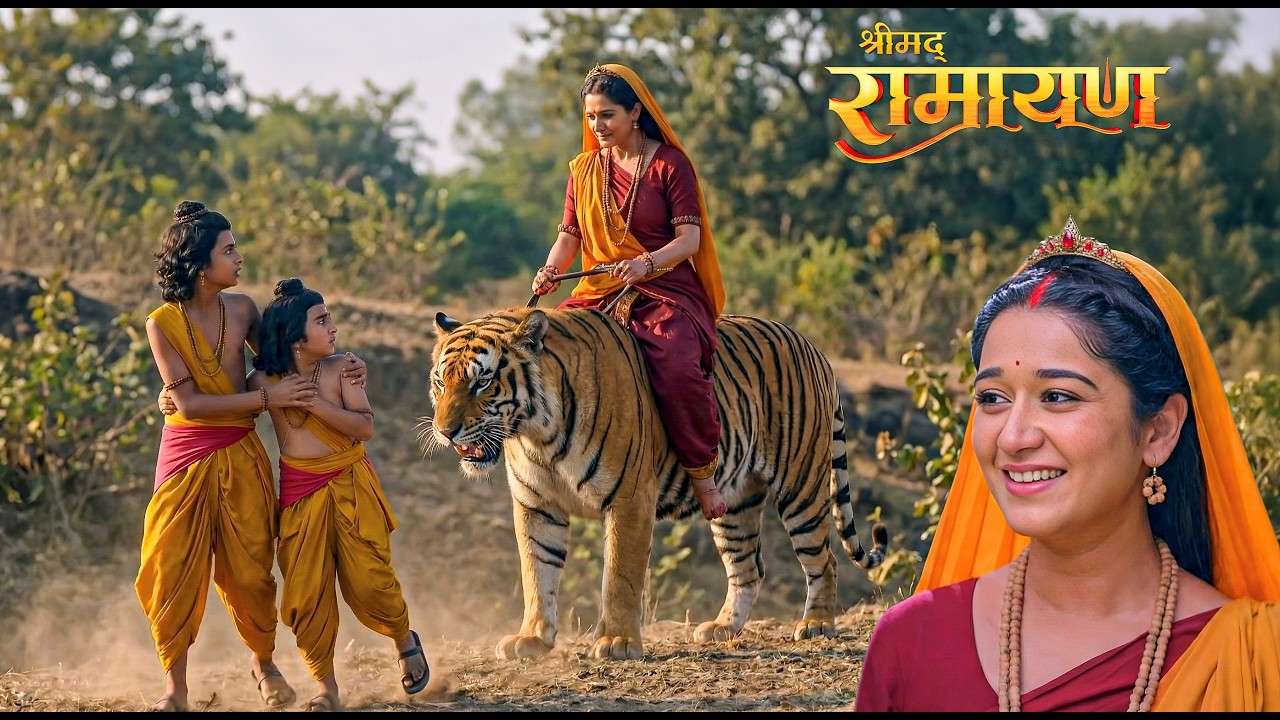 लव-कुश को सबक सिखाने के लिए माँ सीता ले आईं अपना खतरनाक शेर|| Shrimad Ramayan