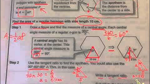 Geometry Section 9.2 area of regular polygons