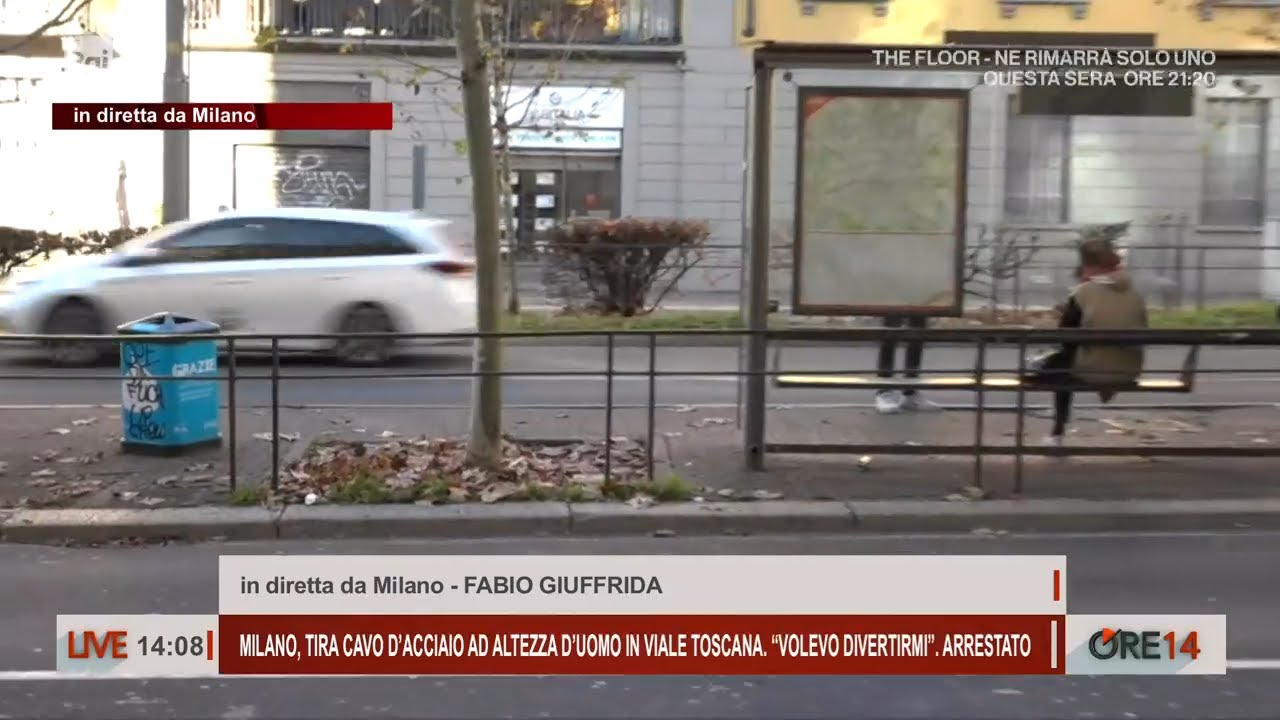 Milano, tira cavo d'acciaio ad altezza uomo. 