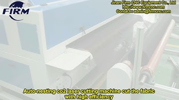 Auto-nesting co2 laser cutting machine cut the fabric with high efficiency