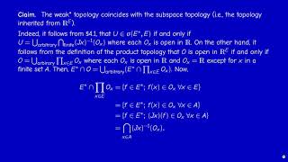 Math400 - Functional Analysis - Section 4.3 - Part 2 - The Banach -Alaoglu-Bourbaki theorem