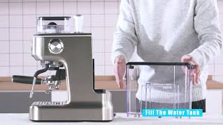 Sincreative CM5700™ All-in-One Semi-Automatic Espresso Machine with Grinder  & Steam Wand