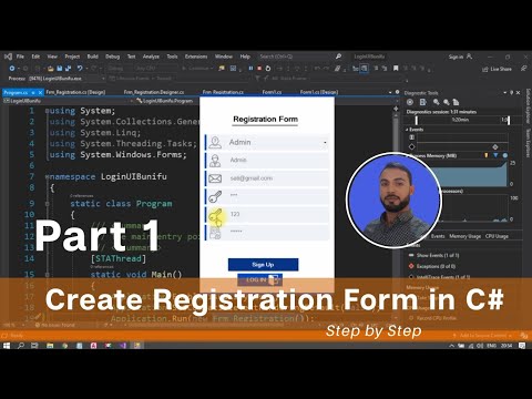 How to Create Modern Registration UI Window Form in C# Visual Studio ...