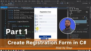 How to Create Modern Registration UI Window Form in C# Visual Studio Step by Step in Hindi