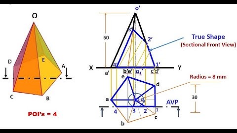 Engineering Graphics Lecture 013F Section of Solids VI (Section of Pentagonal Pyramid by AVP ∥ 2 VP)