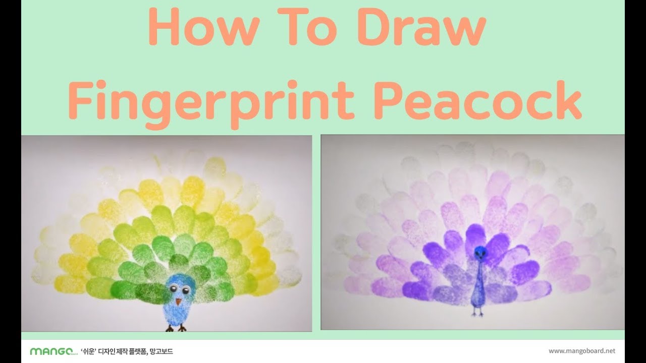 How To Draw Fingerprint Peacocks With Ink Pad Youtube