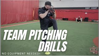 Indoor Baseball Team Pitching Drills