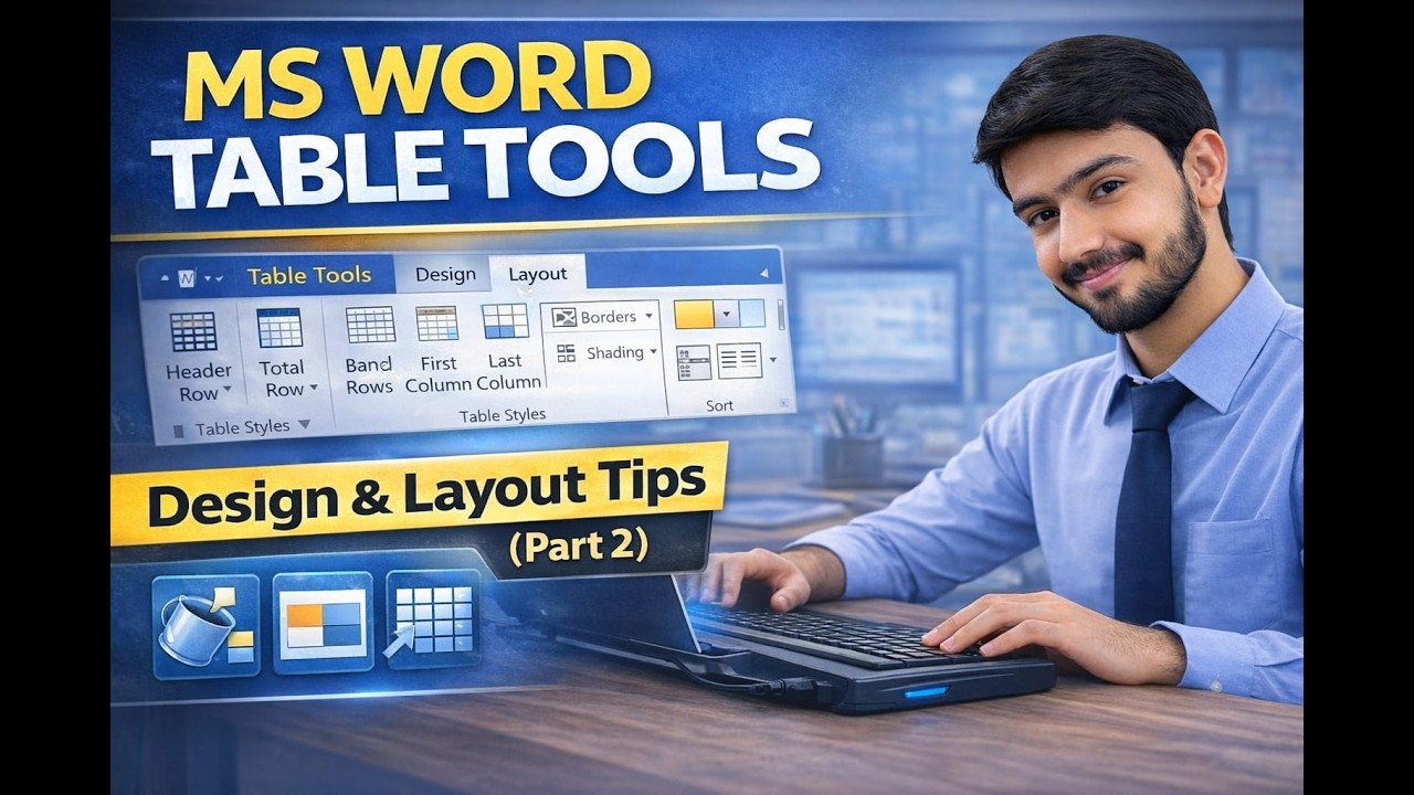 MS Word Table Tools Tutorial (Part 2) | Design & Layout Options for ...