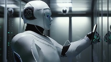 Android Robot Checking Servers Stock Video