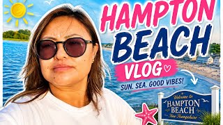 Living the Hampton life ✨ work, beach, sunset & chill pool moments #HamptonVlog #dayinmylife.