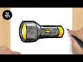 #987 How to Draw a Flashlight - Easy Drawing Tutorial