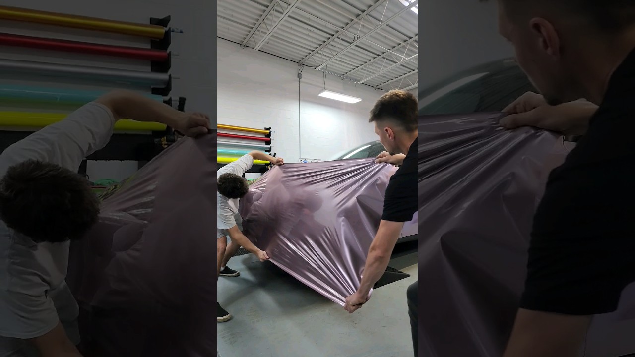 Wrapping the front bumper on this Tesla Model Y in 