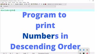 Sorting in descending order in C