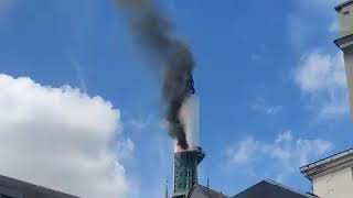 Incendie de la flèche de la cathédrale de Rouen