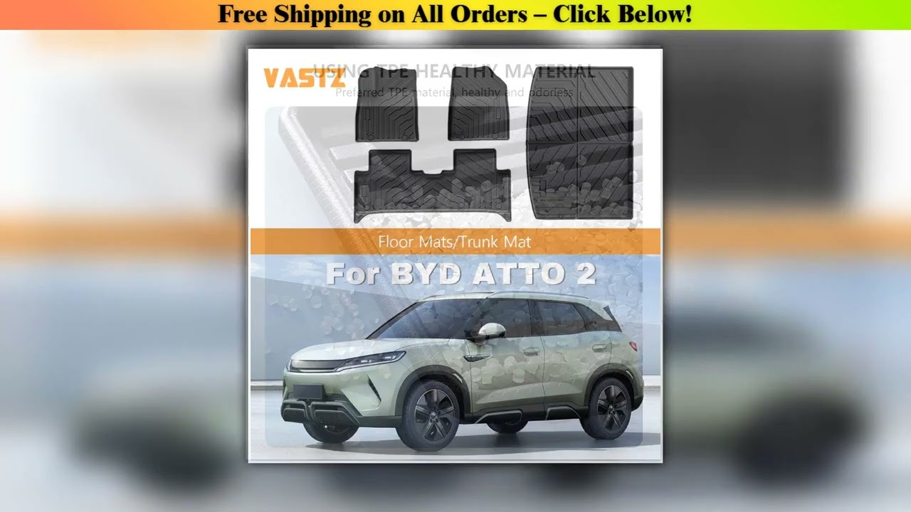 Car Floor Mats For BYD ATTO 2 Yuan UP 2024 2025 TPE Trunk Mat Non - Slip Washable High - Side