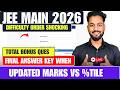LIVE|JEE Main 2026 Final Marks Vs Percentile|JEE Main 2026 Answer KEY |JEE Main 2026 Result Date