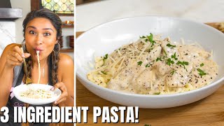 3 INGREDIENT KETO PASTA! How To Make Keto Pasta w/ SECRET Cheese Sauce!
