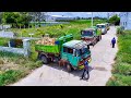 Perfectly Start New Achievements.!​ Powerful Landfill Bulldozer With dump truck unloading Rock Siol