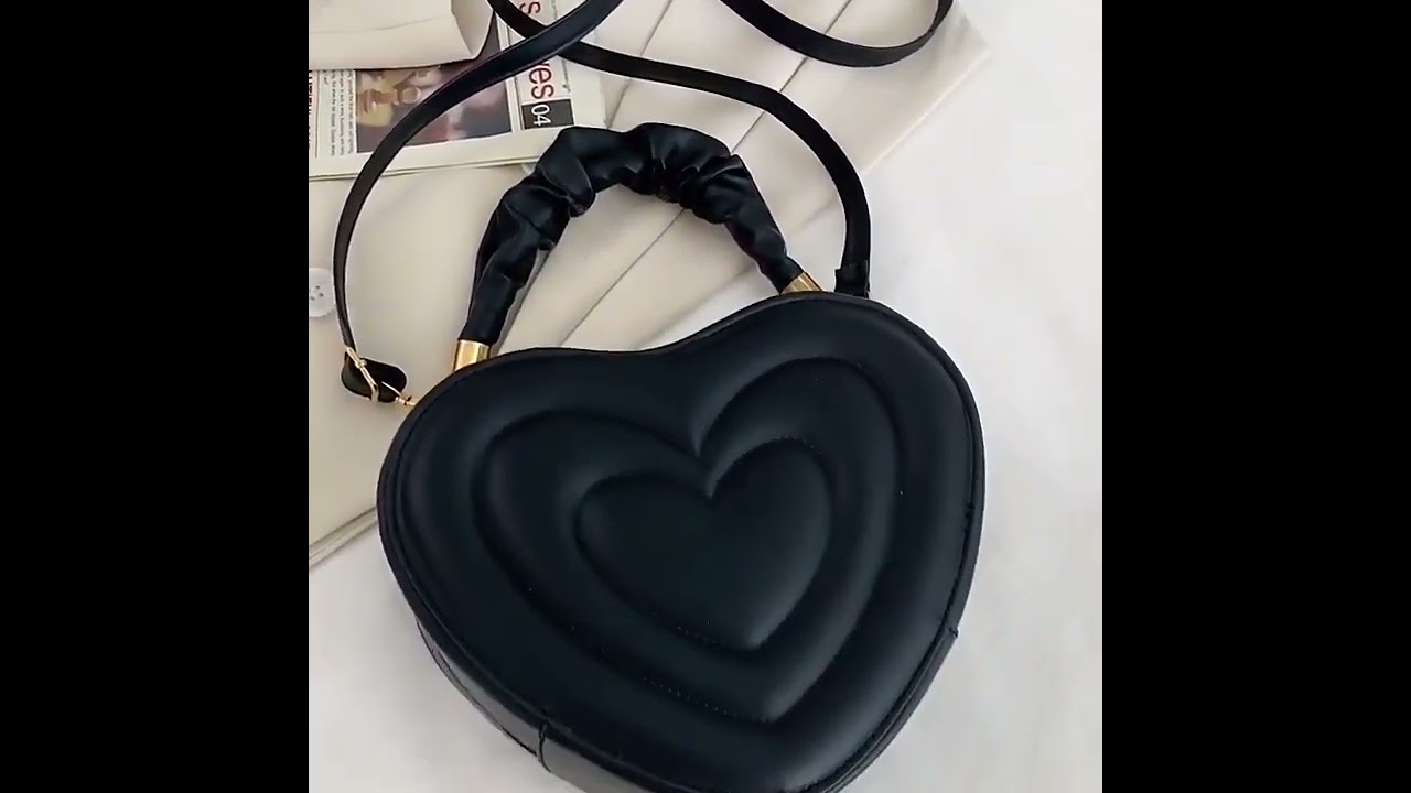 Fashion Love Heart Shape Shoulder Bag - Designer Crossbody Bags for Women | Solid PU Leather Handbag