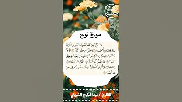 تلاوة من سورة نوح للقارئ/عبدالباري الثبيتي | همسات دينية