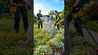 A Panda Made of Flowers 🐼🌸 Magical Topiary Transformation