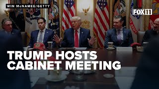 Trump says Iran 'negotiating on fumes' as deal talks intensify; Full cabinet meeting