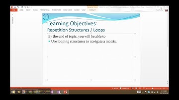 Complex Loops Tutorial 1 - Matrix Indexing