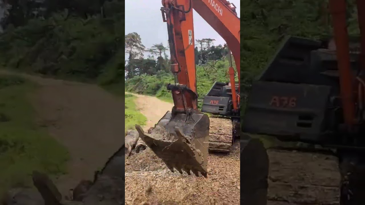 excavator making culvert
