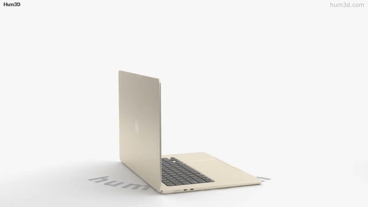 Apple MacBook Air 15 pouces Starlight modèle 3D $39 - .max .3ds .blend .c4d  .fbx .ma .lxo .obj - Free3D