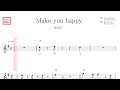 Make you happy メイク・ユー・ハッピー（NiziU)ニジュー　原曲key=G移動ド読み／ドレミで歌う楽譜【コード付き】