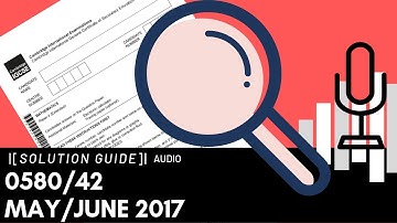 0580/42 May/June 2017 Marking Scheme (MS) *AUDIO VOICE OVER
