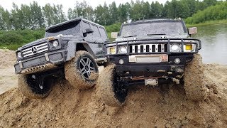 Гелик G500 против Hummer H2 на бездорожье! ... Offroad для Traxxas TRX4 и Vaterra