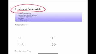 Precalculus Refresher, module 1, part a: fractional arithmetic
