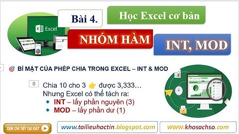 Hàm INT Và MOD Trong Excel – Cách Dùng, Ví Dụ, Ứng Dụng Thực Tế