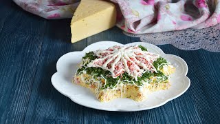 Салат Нежность с крабовыми палочками и сыром Салат Нежность с крабовыми палочками и сыром