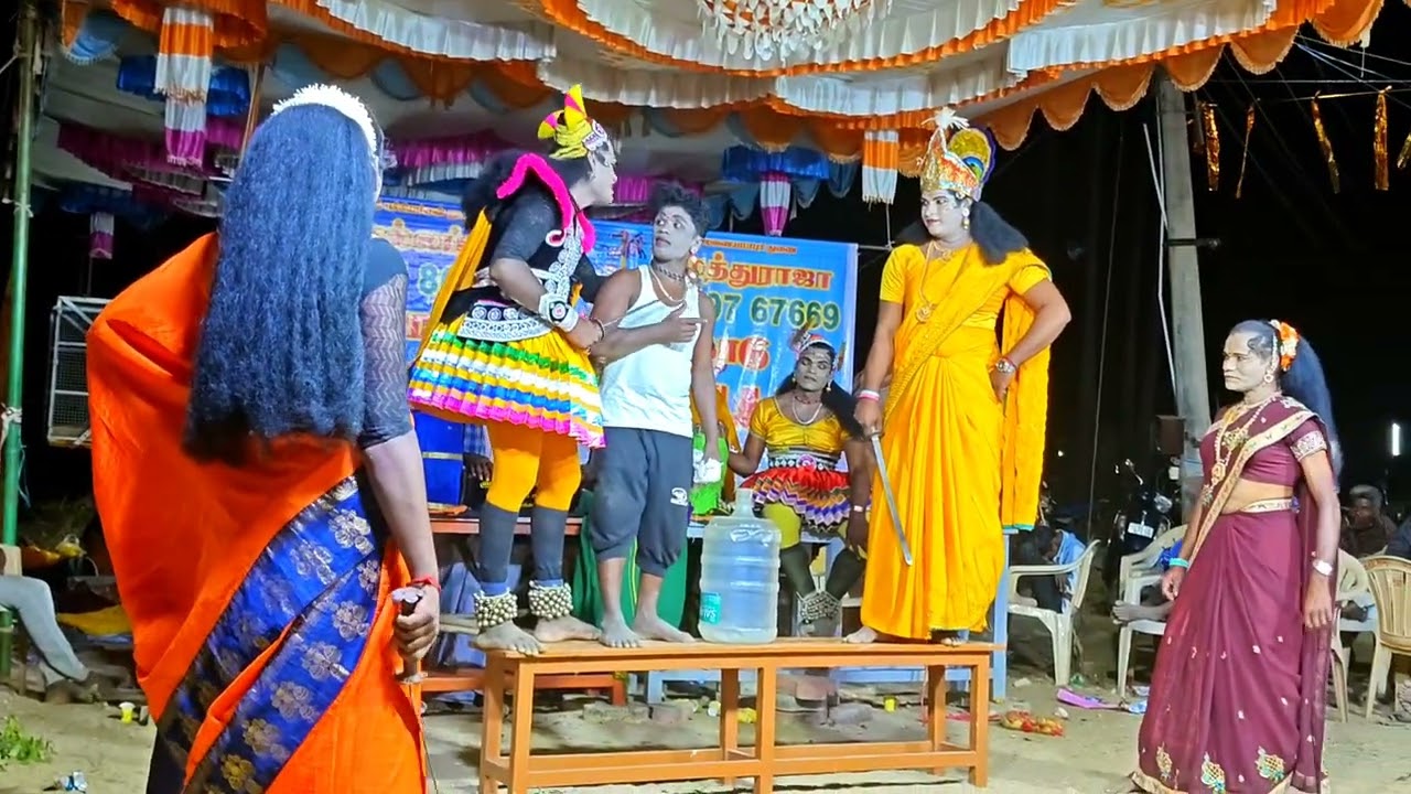 செல்லப்பன் முத்துராஜ் தெருக்கூத்து நாடகம் ஆரவல்லி பந்தயம் பொர் மன்னன் சண்டை 