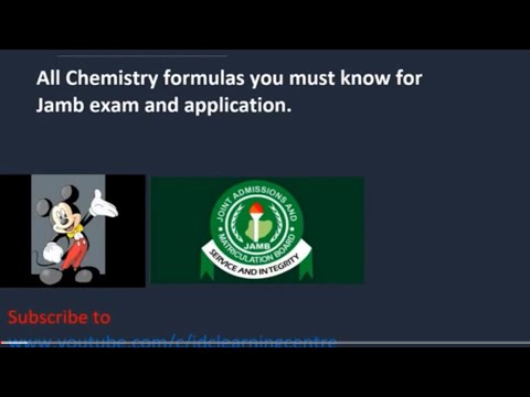 All Chemistry formulas you must know for JAMB exam. Part 1