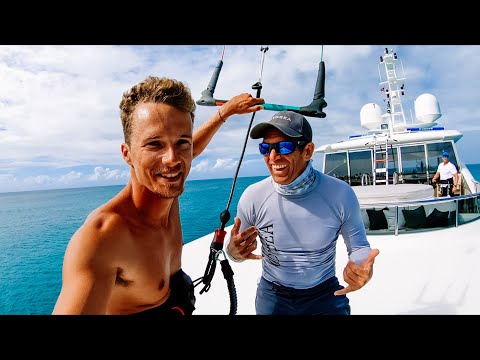 Kite Jump Off Of A 47 Meter Super Yacht!