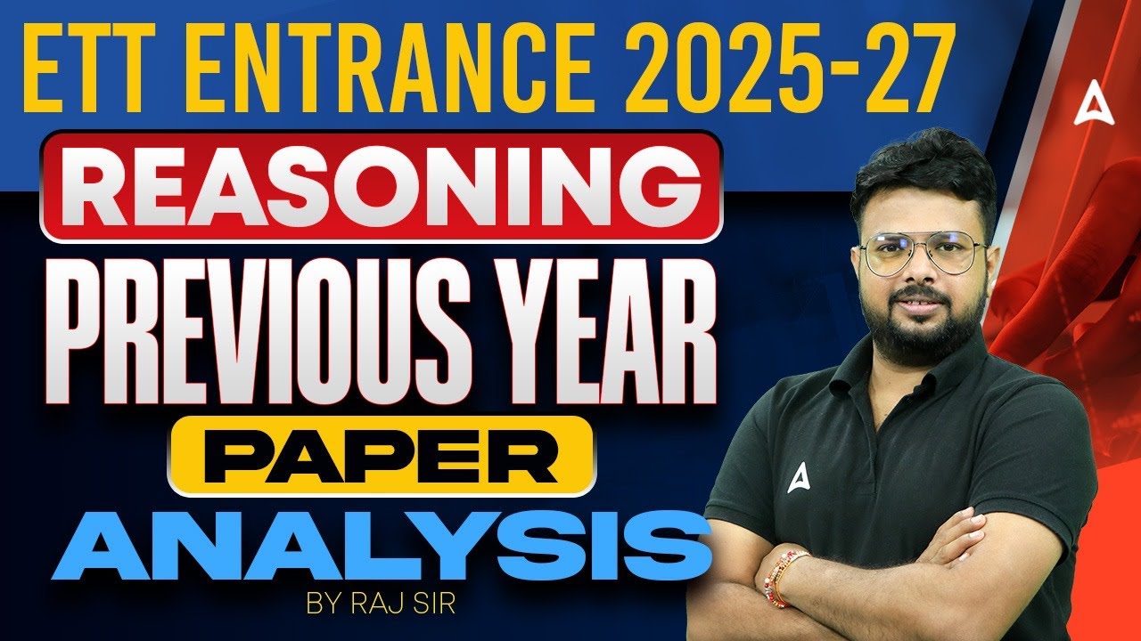 ETT Entrance Exam 2025-27 | ETT Exam Previous Year Reasoning Question Paper | By Raj Sir