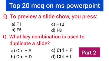 top 20 mcq on ms powerpoint part 2 | Microsoft office | ms powerpoint quiz questions and answers
