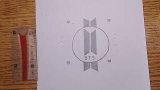 How to Draw the BTS Logo Step by Step | Easy BTS Logo Drawing #FaisalArt #ARMY #LogoSketch #Art