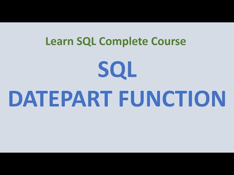 Video: Mis on SQL Serveris Datepart DW?