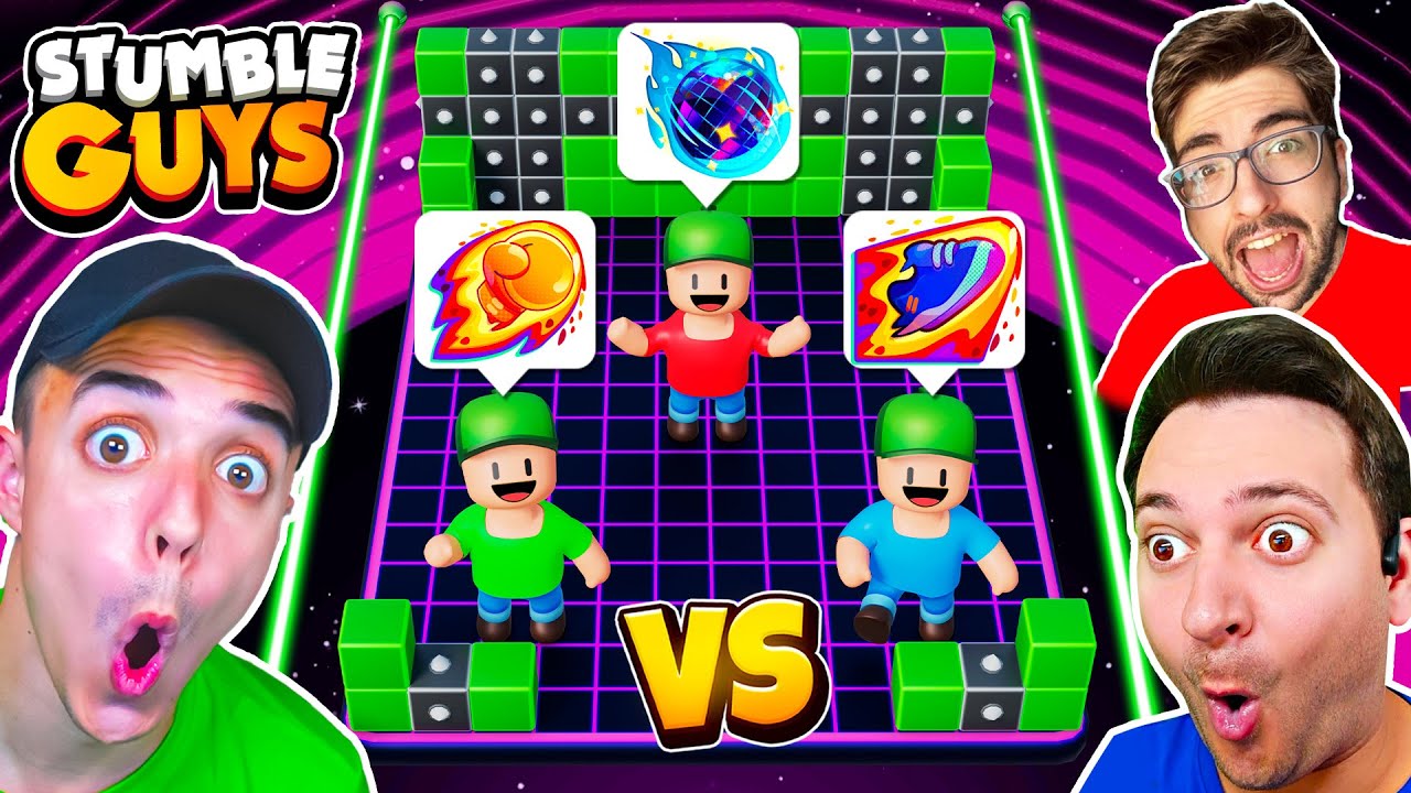 YOUTUBERS vs EMOTES a *NIVEL 15* en BLOCK DASH! 😱 STUMBLE GUYS