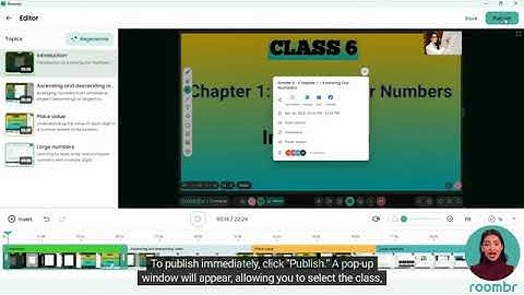 46  Publish the recorded video to a class after the edit